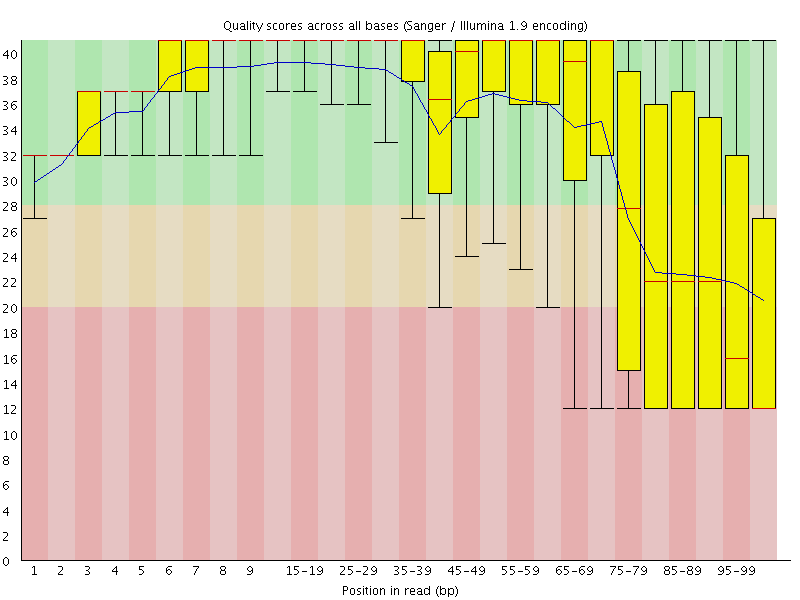 Per base quality graph